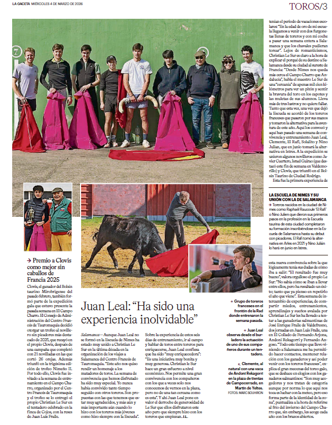 On parle du CFT...même au cœur de l'Espagne taurine !